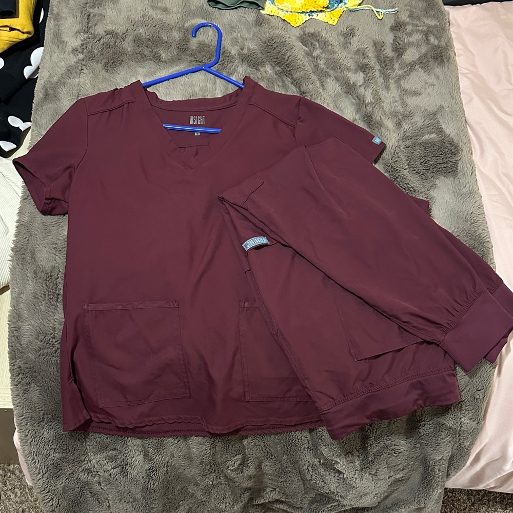 Burgundy Scrub Set